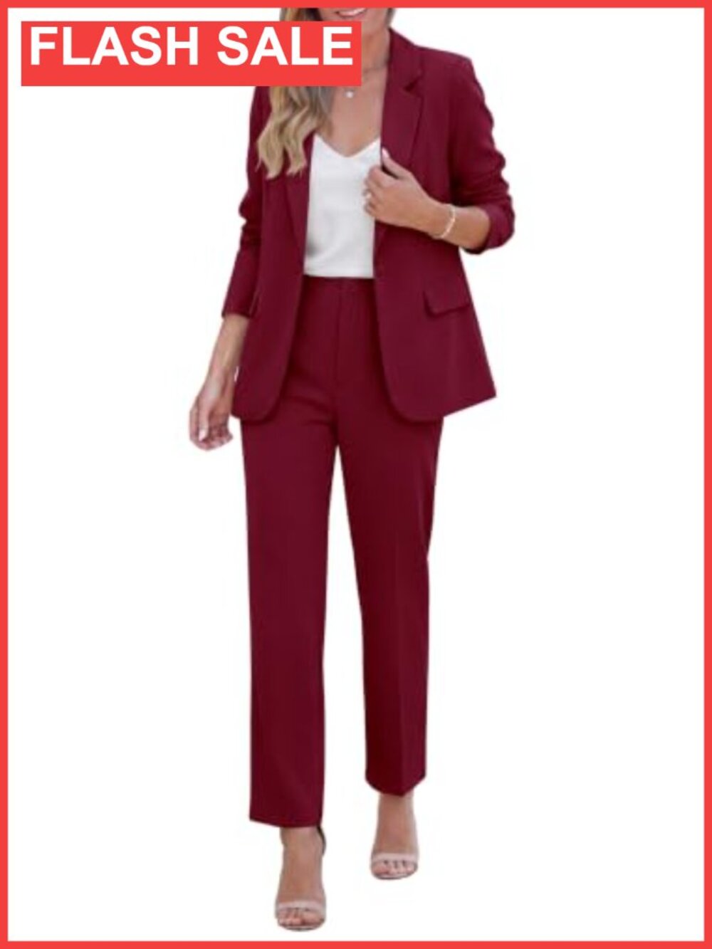 Women's Dressy Two Piece Pant Suit Set Blazer Pants Business Work